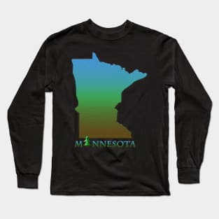 Minnesota State Outline Long Sleeve T-Shirt